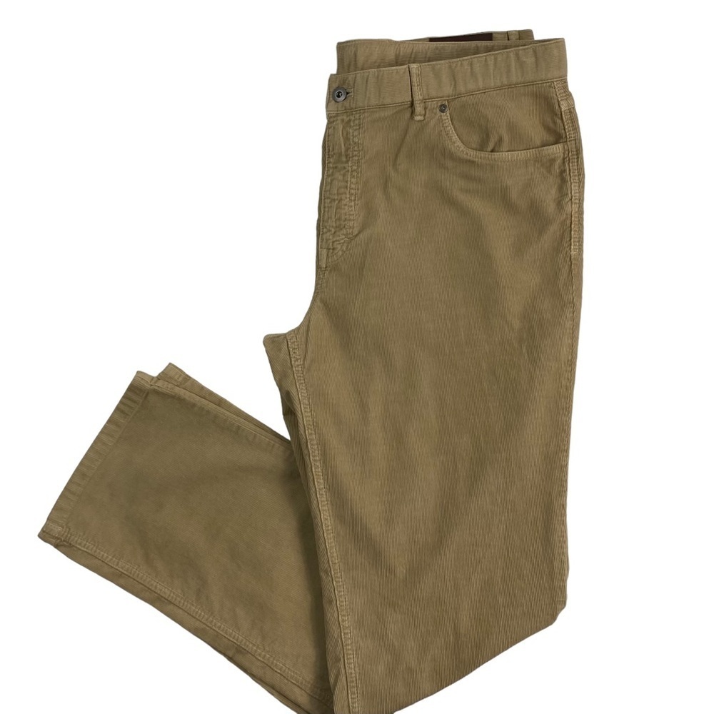 𝅺bullock & Jones Men’s Khaki Tan Corduroy Straight-Leg Pants, EUC, Size 40x34 - Picture 8 of 14